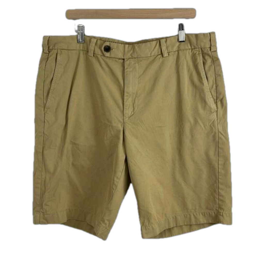 Brooks Brothers Tan Flat Front Cotton Chino Shorts